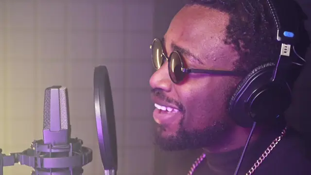 Sample frame from a music recording studio video dataset