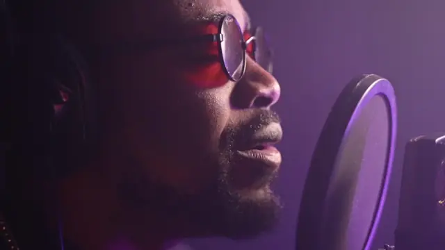 Sample frame from a music recording studio video dataset