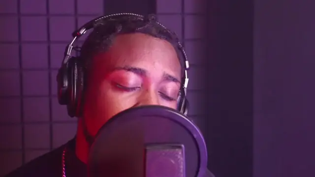 Sample frame from a music recording studio video dataset