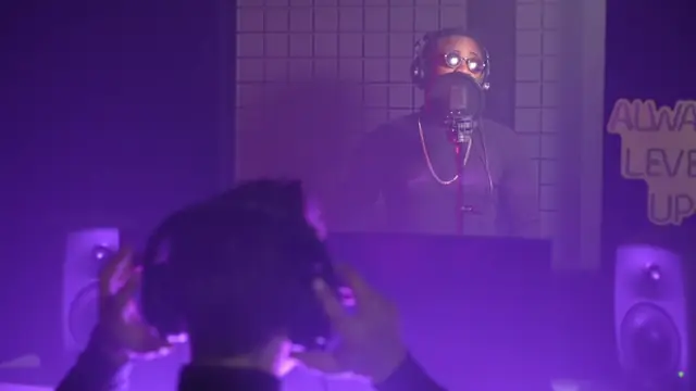 Sample frame from a music recording studio video dataset