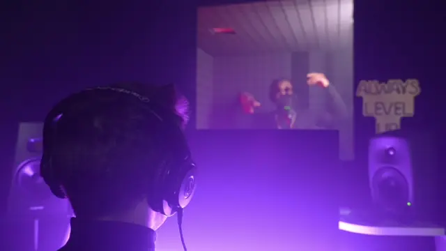 Sample frame from a music recording studio video dataset