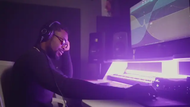 Sample frame from a music recording studio video dataset